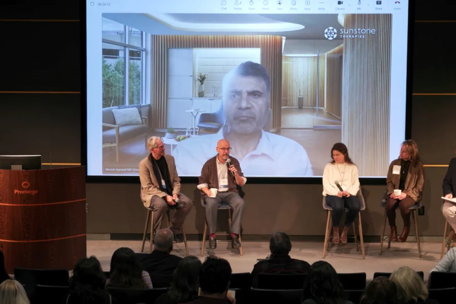 Steve Paulson leads a panel discussion