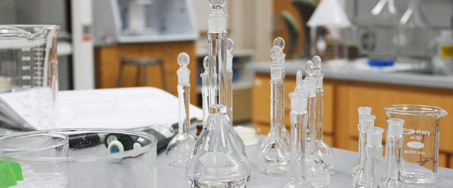 vials sitting on a bench in the Zeeh Pharmaceutical Station